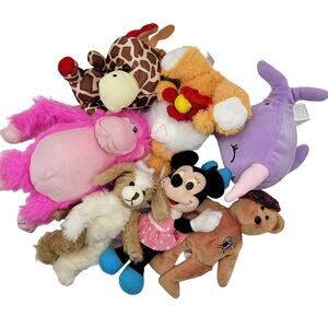 BUNDLE of Seven (7) Miscellaneous Small Plush Including TY and Disney